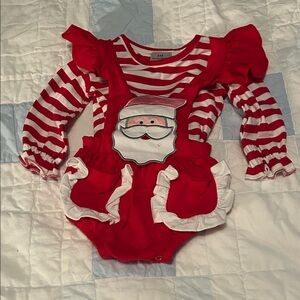 Red Santa Ruffle Two Piece Set for Baby